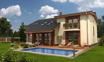 Maison spacieuse avec garage et galerie dans le salon.